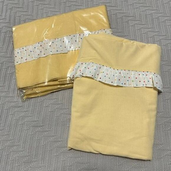 MCM Vintage 50s 60s yellow twin size duvet cover pair